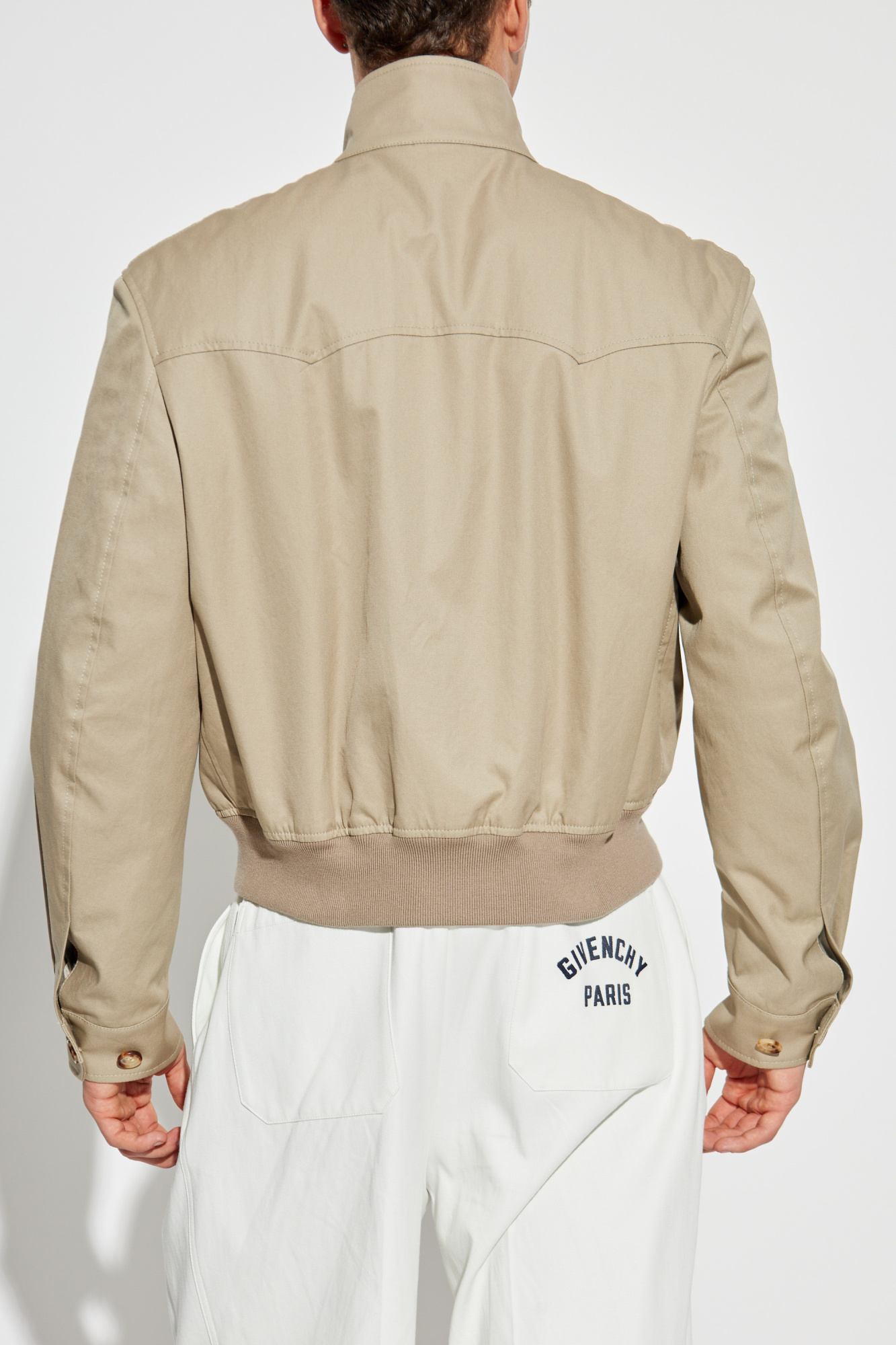 Beige Cotton jacket with a stand-up collar Alexander McQueen